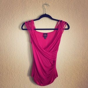 Bright Pink Ruched Top By 2B Bebe