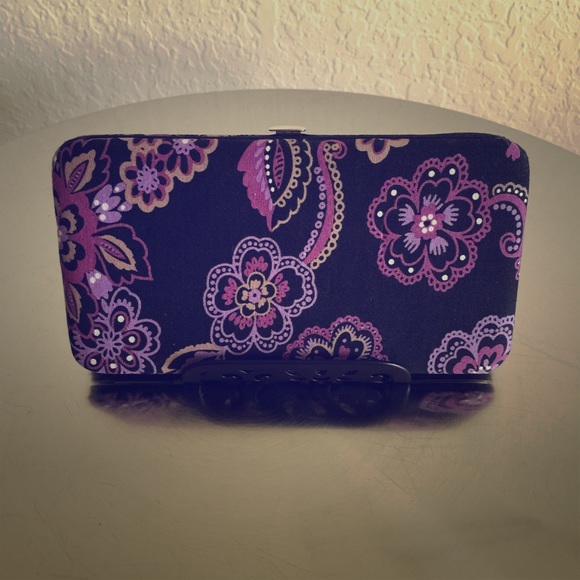 NWT Black & Purple Floral Wallet