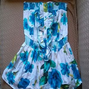 SOLD Janette Plus Floral Strapless Top