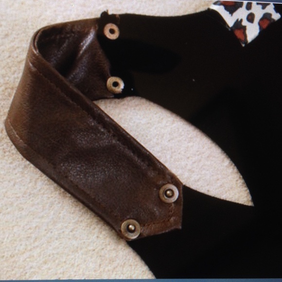 Yellow Leather Strap tank Sz fits XS-S🐝 - Picture 2 of 4