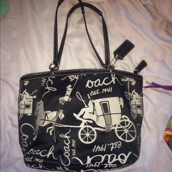 Black and white AUTHENTIC coach purse