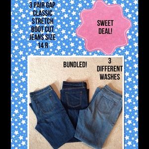 Gap classic stretch jeans.  Size 14R.  Bundle of 3