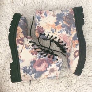 Floral Combat Boots