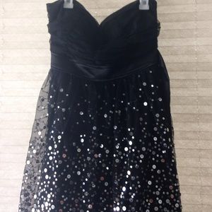 Black, sparkly dress.