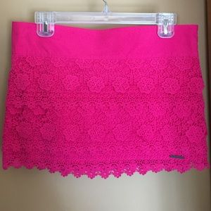 A hot pink skirt.