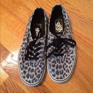 Leopard print vans. Women's size 7/ men's size 5.5