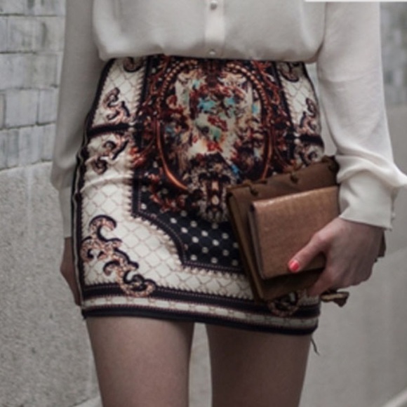Dresses & Skirts - Vintage Boho Floral  Bodycon Skirt