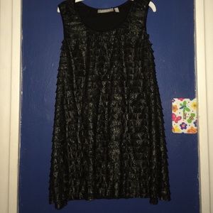 Black ruffle mini dress