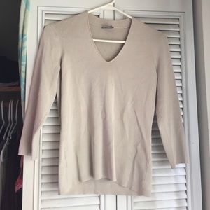 Ann Taylor Cream V-neck Top