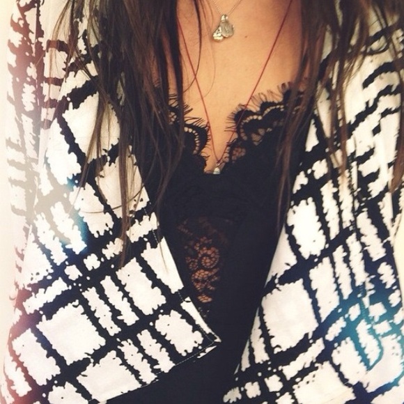 LF black/white blazer cardigan