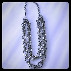 Banana Republic equestrian silver chain necklace.