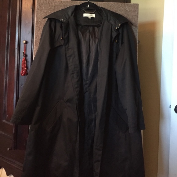 Black rain coat with hood