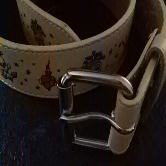 Sailor Jerry Tattoo Print Leather Belt