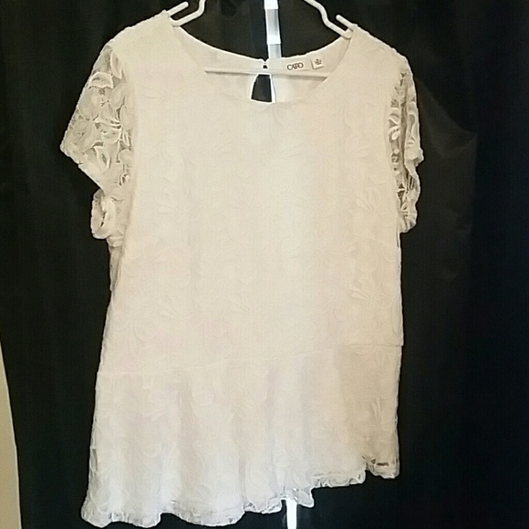 White lace pedlum top