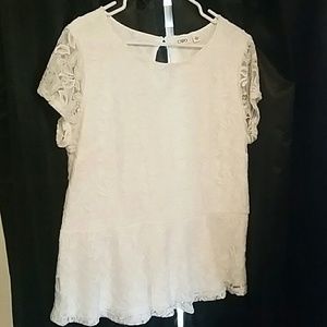 White lace pedlum top
