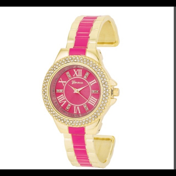 Stunning pink and gold cuff watch!