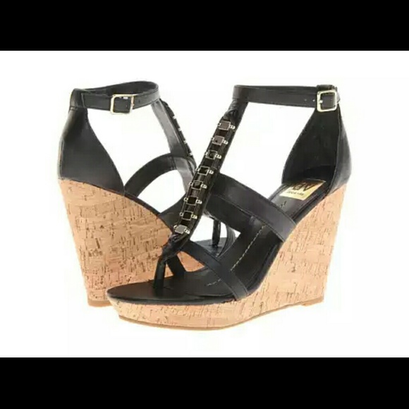 DV by Dolce Vita Thadie Wedge Sandal Black 9.5 $80
