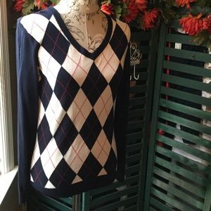 Tommy Hilfiger Argyle V-neck Sweater