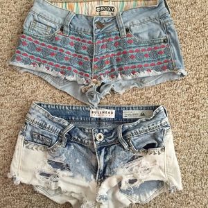 pacsun shorts, roxy and bullhead