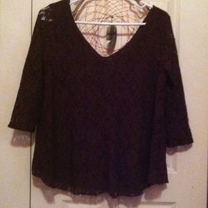 Burgundy Lace Top