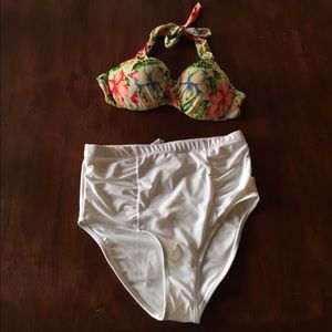 White High Waisted Swim Bottom