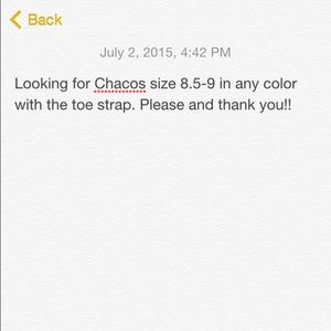 ISO Chaco sandals!