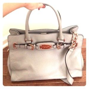 Gray/ Rose Gold Michael Kors satchel