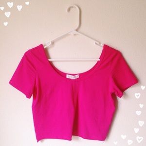 hot pink crop top