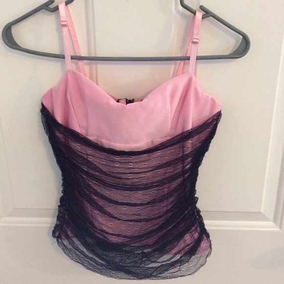 Victoria's Secret Sexy lace satin zip up corset