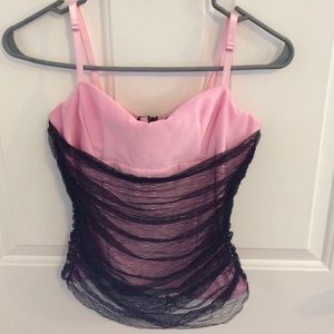 Victoria's Secret Sexy lace satin zip up corset