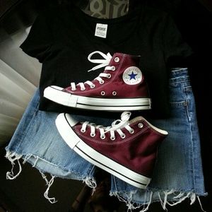 Maroon Converse High Tops, Like New