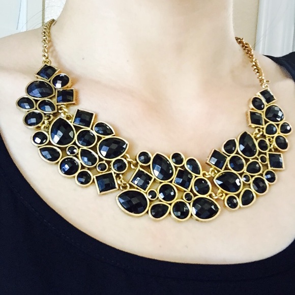 New Black & Gold tone statement necklace