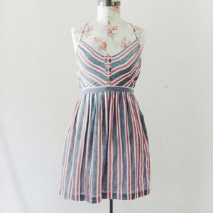 Fit & Flare striped Spaghetti Strap Summer Dress