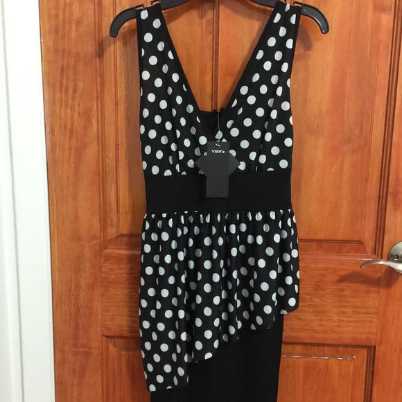 Brand new black and white polka dot dress