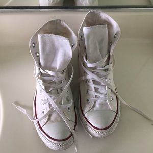 White hightop converse