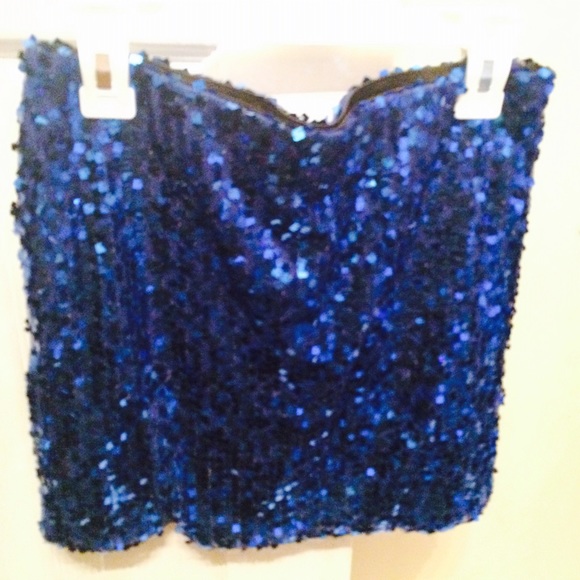 Sequin royal blue skirt - Picture 1 of 1