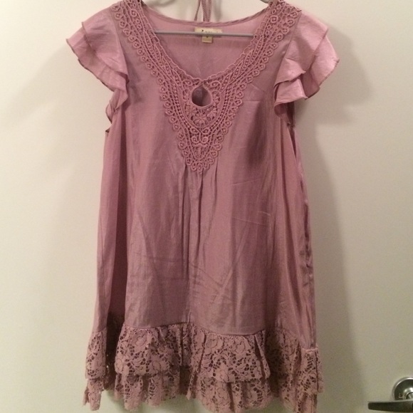 Shiny purple lace dress