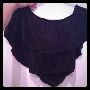 Lf black spanish style crop top