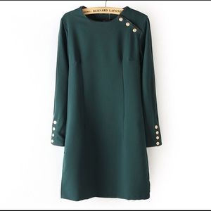 Zara Woman green military shift dress - XS/S