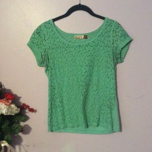 Mint blue lace shirt