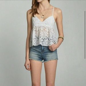 NEW Abercrombie White Lace CrossBack Tank