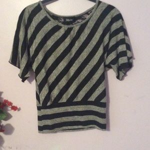 Gray and black striped blouse