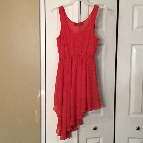 Akira Asymmetrical Coral Dress