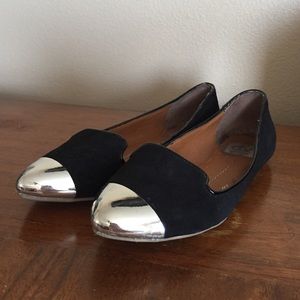 Pointy Silver Tipped Flats