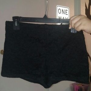 black lace shorts