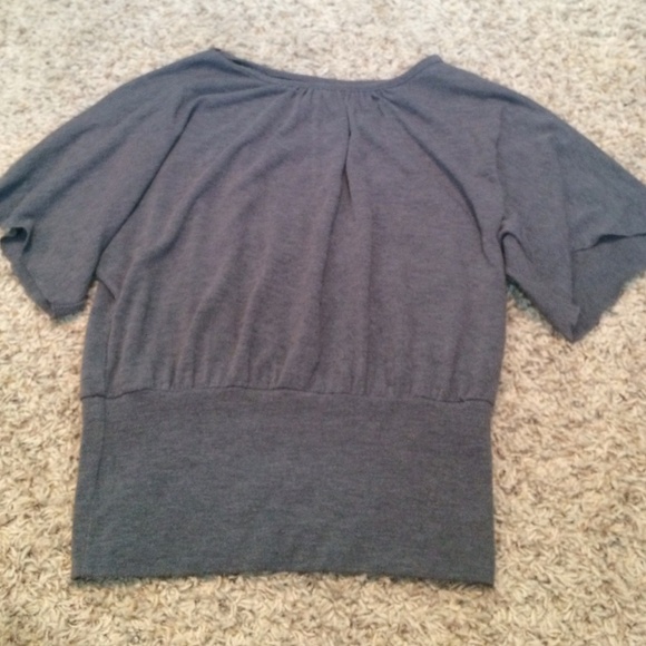 Gray top with black lace on back