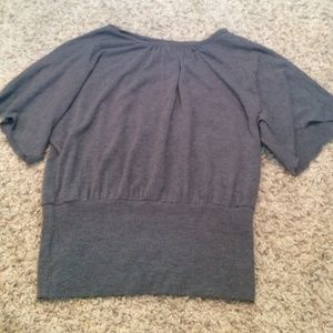 Gray top with black lace on back