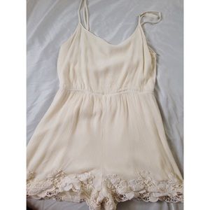LA Hearts cream lace romper