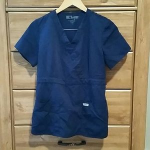 Navy Blue Greys Anatomy Scrub Top