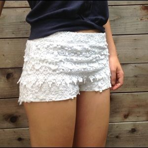 White Lace Shorts